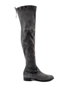 Stuart Weitzman Lowland Black Over-the-Knee Suede Boots in charcoal grey